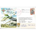 Mjr Gen John Frost signed label on Escape From Arnhem 40th Anniversary cover. Flown in Fokker F.27