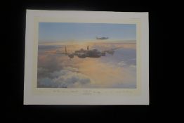 RARE Robert Taylor Cloud Companions Limited Edition signed by a complete WW2 RAF Lancaster bomber