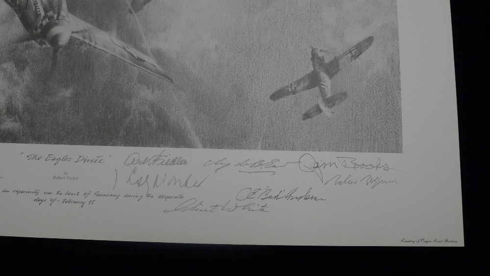 Robert Taylor THE EAGLES DIVIDE - The Masterwork Drawing Fighter Pilots Edition signed by 11 WW2 - Image 3 of 4