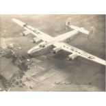 1944 Liberator Bomber AL504 10 x 8 inch vintage b/w photo with PRINTED signatures of Winston