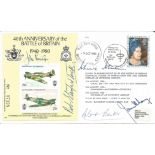 Five top Battle of Britain aces signed 40th ann cover. Signed by Douglas Bader, Johnnie Johnson,