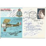 Great War fighter aces multiple signed cover. Eight inc WW2 Alan Deere, WW1 Grp Capt Livock, L H