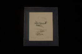 Nicolas Trudgian ORIGINAL PENCIL DRAWING Westland Whirlwind signed by L H Bartlett 137 Squadron