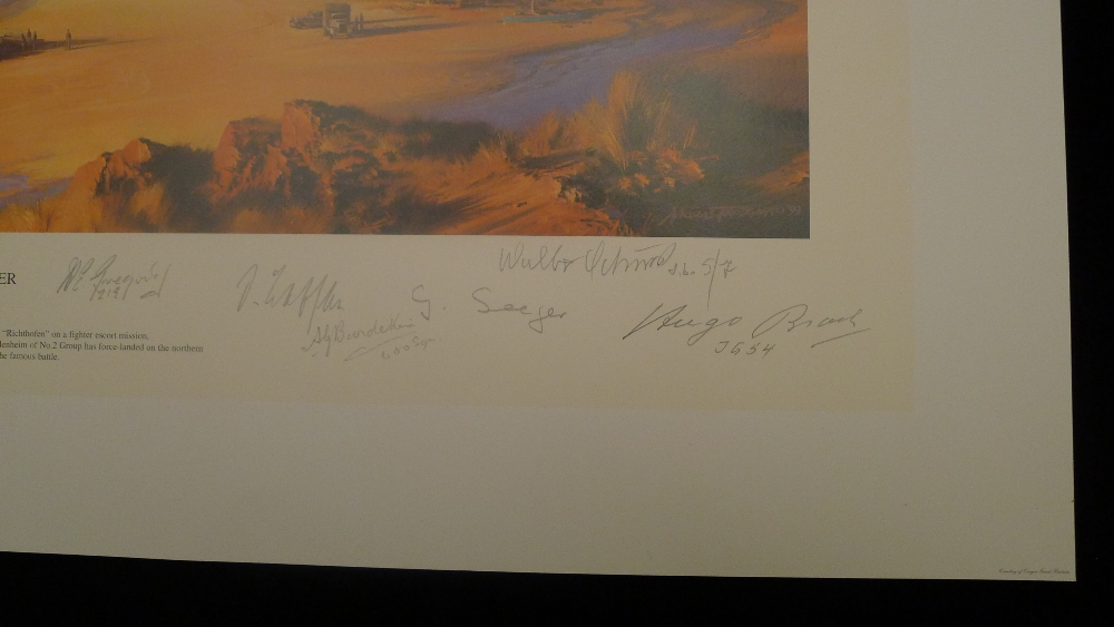 RARE Nicolas Trudgian The Storm Clouds Gather signed by 5 Luftwaffe WW2 Aces and 3 RAF Battle of - Image 3 of 5