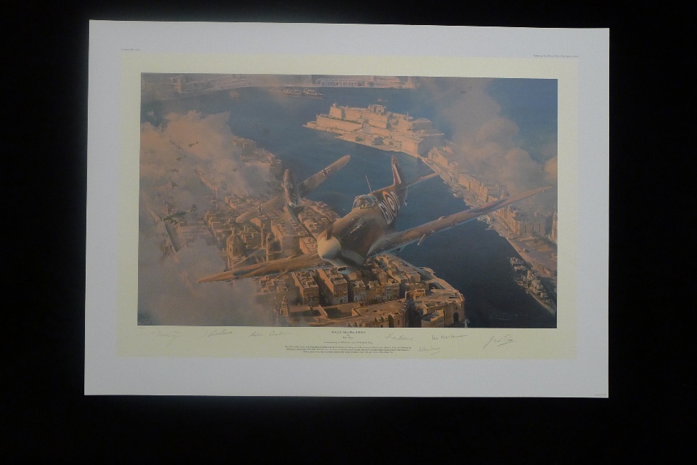 Robert Taylor Malta George Cross Malta Edition signed by 9 pilots who fought in the historic WW2