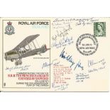 Great War fighter aces multiple signed cover. Ten inc MRAF Slessor, AVM Vincent, J A Williams, Grp