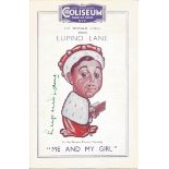 Lupino Lane signed programme for Me and my girl. All autographs come with a Certificate of