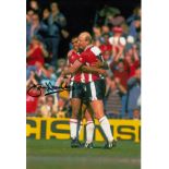 DANNY WALLACE 1984, football autographed 12 x 8 photo, a superb image depicting Wallace and his