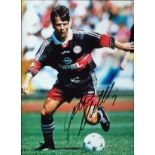 Lothar Matthaus Signed 16 x 12 photo playing for Bayern Munich, professionally framed. He is the
