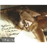 Shirley Eaton signed James Bond Goldfinger colour 10 x 8 inch photo, rare she has added screen