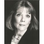 Diana Rigg signed 4x4 black and white photo. All autographs come with a Certificate of Authenticity.