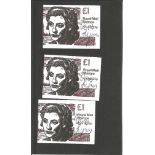 Dame Vera Lynn signed £1 stamp booklets. 3 in total. All autographs come with a Certificate of