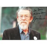 John Hurt signed 10x6 colour photo. Dedicated. All autographs come with a Certificate of