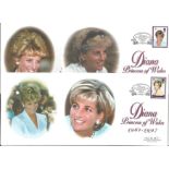 Beautiful set of 5 Royal Mail Commemorative 'Diana Princess of Wales' mint stamp covers each with