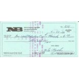 Nita Krebs signed cheque. USA actress starred in Wizard of Oz. All autographs come with a