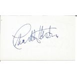 Charlton Heston signed white card. All autographs come with a Certificate of Authenticity. We