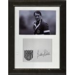 England Manager Bobby Robson signature piece mounted below black and white photo professionally