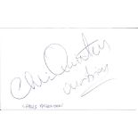 Chris Quentin signed 5x3 white card. British actor. All autographs come with a Certificate of