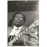 B B King signed 6x4 black and white postcard. All autographs come with a Certificate of
