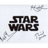 Star Wars multi signed 8x10 photo signed by Richard Stride, Miltos Yerolemou and Kamay Lau. All