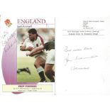 Rugby Collection. Assortment of signed photos. Signatures include Martin Johnson, Tim Rodber, Will