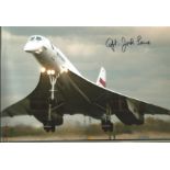 Cptn Jock Lowe signed 12x8 colour photo of the iconic Concorde. All autographs come with a