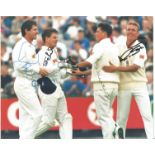 Alec Stewart, Darren Gough, Robin Smith and S Rhodes signed 10x8 colour photo. All autographs come