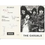 The Casuals signed black and white postcard. Signed on reverse. All autographs come with a