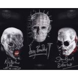 Blowout Sale! Rare Image! Hellraiser triple hand signed 10x8 photo. This beautiful hand signed photo