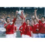 NOTTM FOREST 1979, football autographed 12 x 8 photo, a superb image depicting LARRY LLOYD, TONY