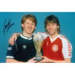 GORDON STRACHAN 1986, football autographed 12 x 8 photo, a superb image depicting Strachan and his