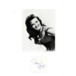 Jane Russell signature piece mounted below black and white photo. Approx overall size 16x12. All