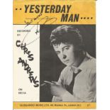 Chris Andrews signed music score for Yesterday man. All autographs come with a Certificate of