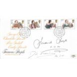 Frederick Forsyth and Dick Francis signed Famous People FDC. All autographs come with a