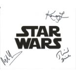 Yerolemou, Stride and Lau signed Star Wars logo 10x8 photo. All autographs come with a Certificate