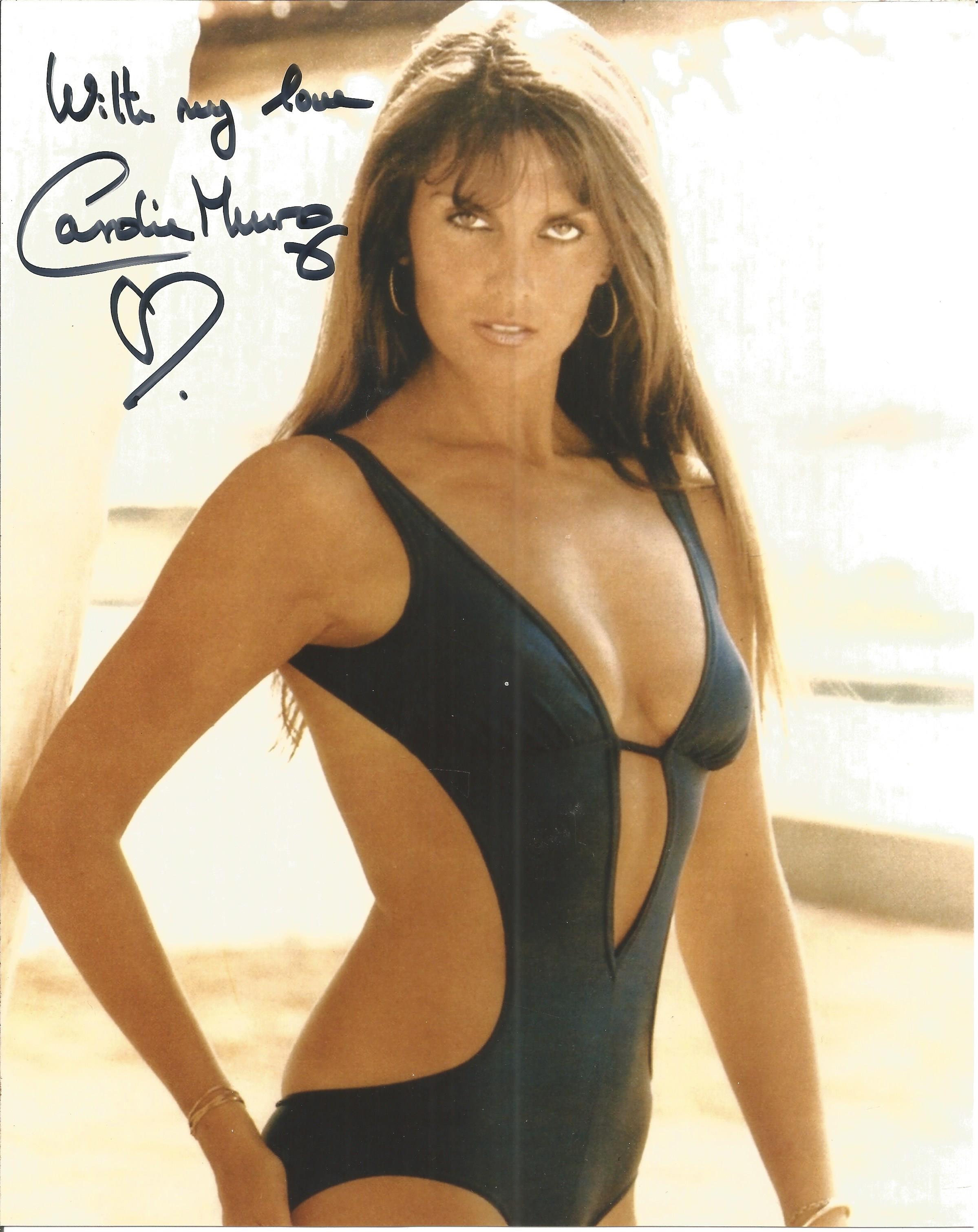 Caroline Munro signed 10x8 colour photo in swimsuit. All autographs come with a Certificate of