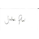 Julian Glover signed 5x3 white card. British actor. All autographs come with a Certificate of