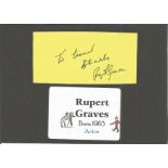Rupert Graves signature piece. British actor. All autographs come with a Certificate of