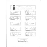 England cricket signed A4 card v West Indies June 2000. Signed by 11 including Atherton, Hick, Gough