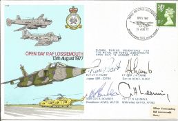 Open Day RAF Lossiemouth 13th August 1977 signed pack of 4 FDC. Signed by Flt Lt R. Peart, Lt Cdr J.