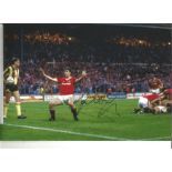 Mark Hughes and Lee Martin Man United signed 12x8 colour photo. All autographs come with a