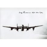 630 Squadron veteran. 8x12 inch photo of a Lancaster bomber signed by Doug Packman, a Flight