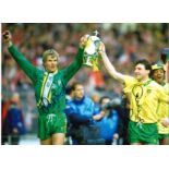 Dave Watson and Chris Woods Norwich City Signed 16 x 12 inch football photo. All autographs come