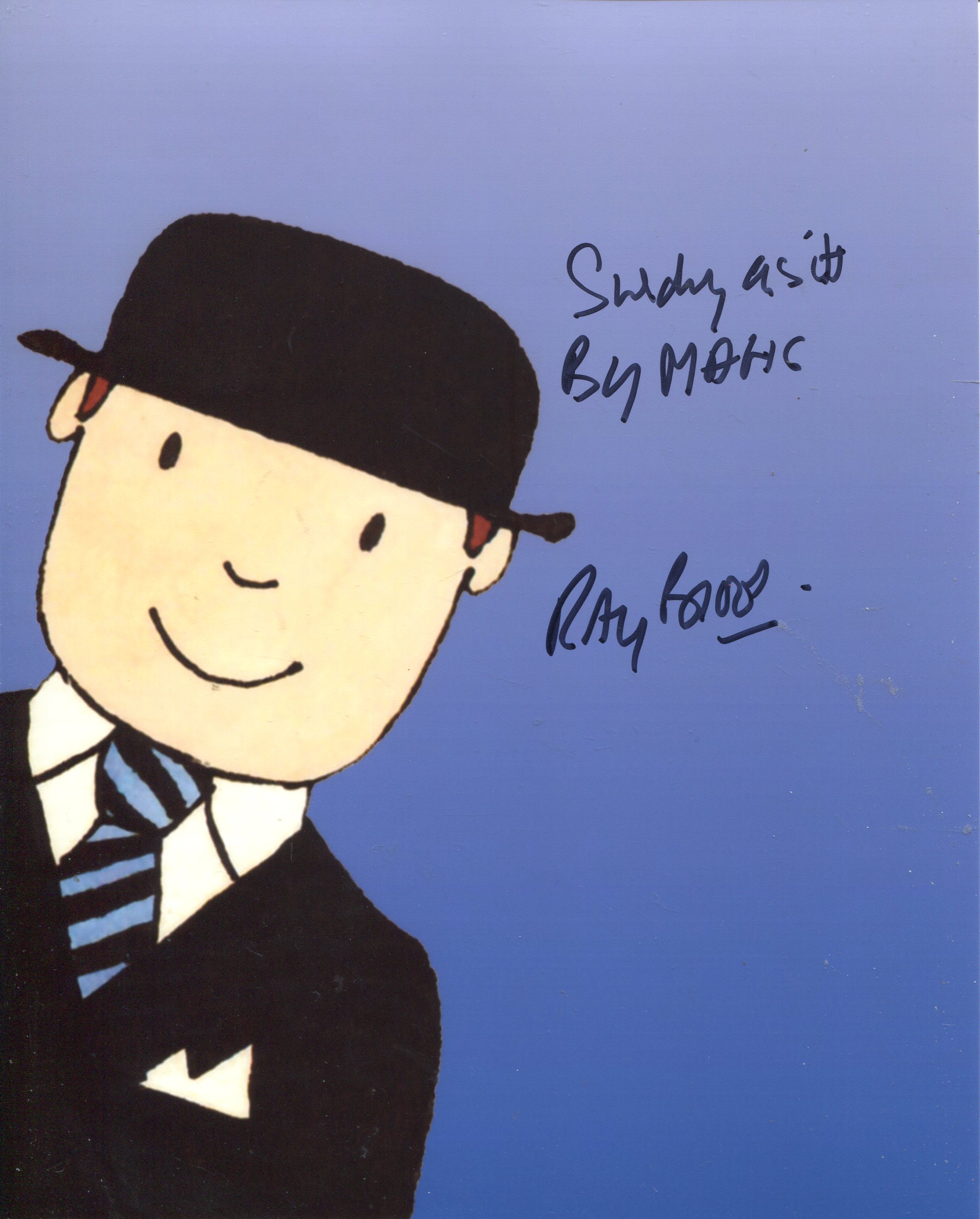 Ray Brooks. 8x10 photo from the children's TV series 'Mr Benn' signed by series narrator Ray