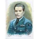 Battle of Britain. 8x12 inch print signed by 601 Squadron Battle of Britain pilot Sgt/Pilot David