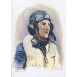 Battle of Britain. 8x12 inch print signed by 602 Squadron Battle of Britain pilot Officer Nigel