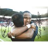 Hugo Rodallega and Roberto Martinez Wigan Signed 12x 8 inch football photo. All autographs come with