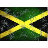 Jamaica 16 x 12 colour football photo signed by Paul Hall, Rodolth Austin, Deon Burton, Marcus