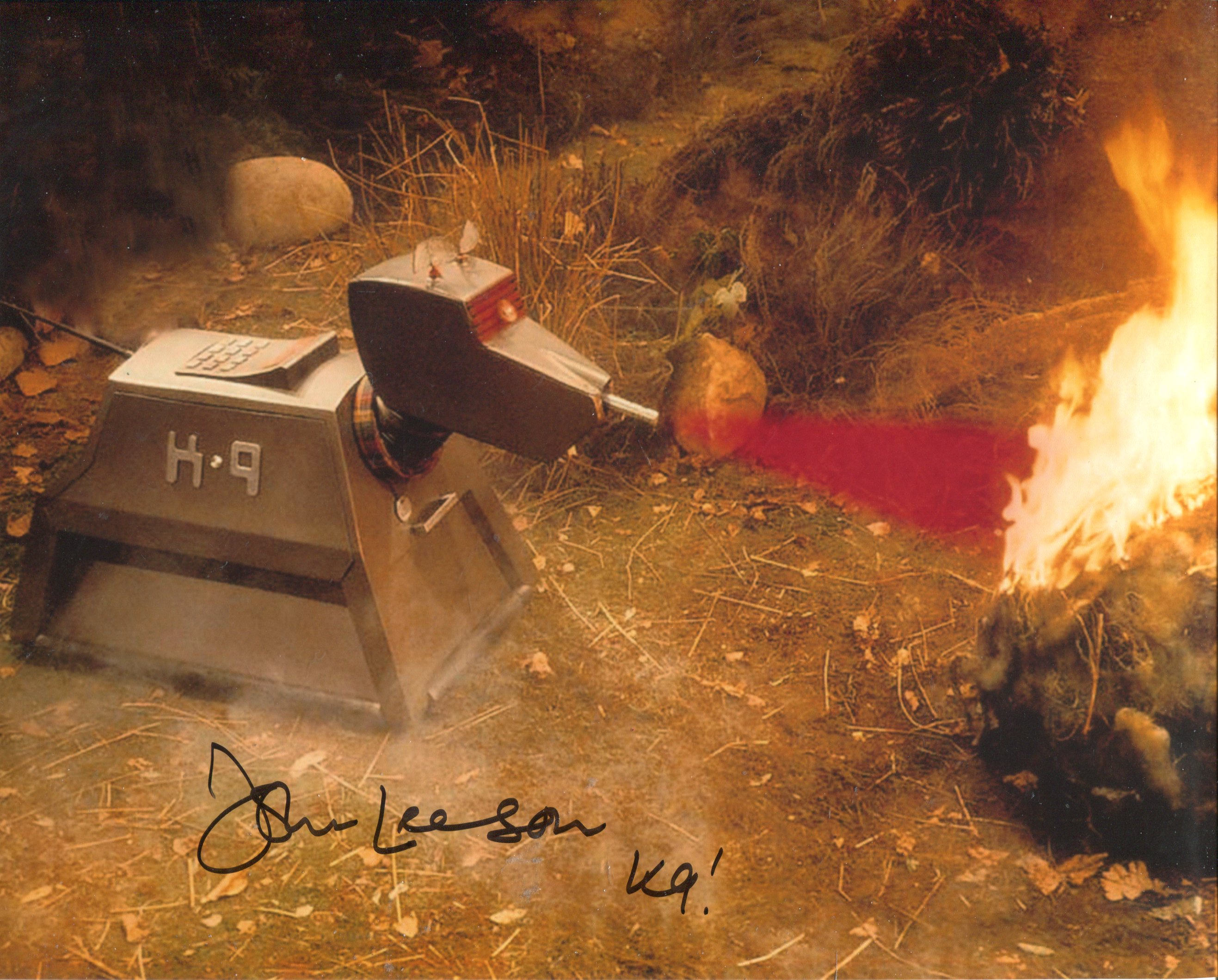 Doctor Who 8x10 photo signed by actor John Leeson as K-9. All autographs come with a Certificate