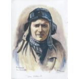 Battle of Britain. 8x12 inch print signed by Battle of Britain pilot Officer John Ellacombe. All